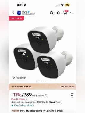 myQ Outdoor Battery Camera - White & Black